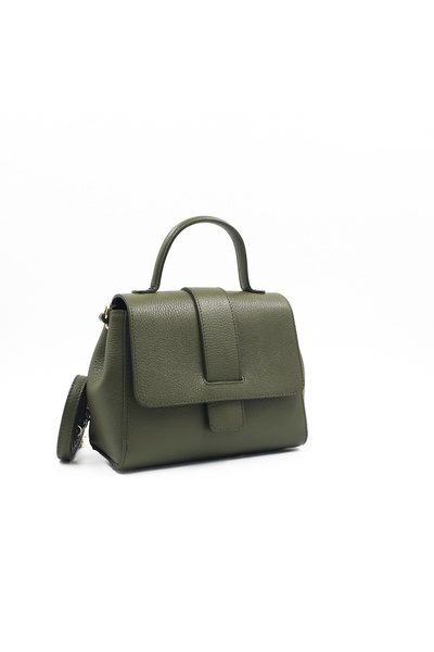 Posete Fagaras Olivia Leather Purse - Khaki, Casual Bag Made of Genuine Leath...