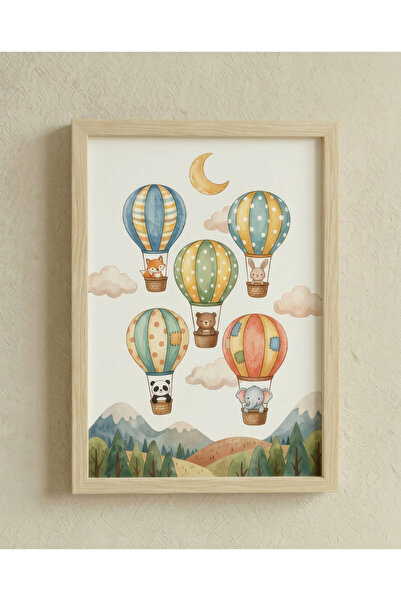 huhuli Montessori Educational Chart Wooden Framed Chart Baby Kids Room Wall D...