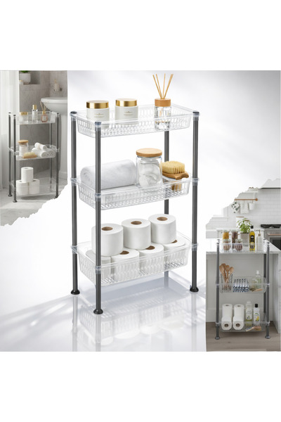 Salestore.ro 3-Tier Organizer for Kitchen/Bathroom, Slim Organizer Shelf 19.5...