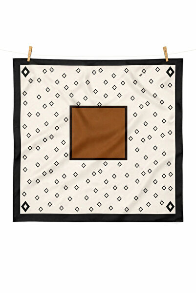 AGAPI بنقشة بسيطة وشاح ساتان 50x50 سم – وشاح باندانا نسائي أنيق باللون البيج ...