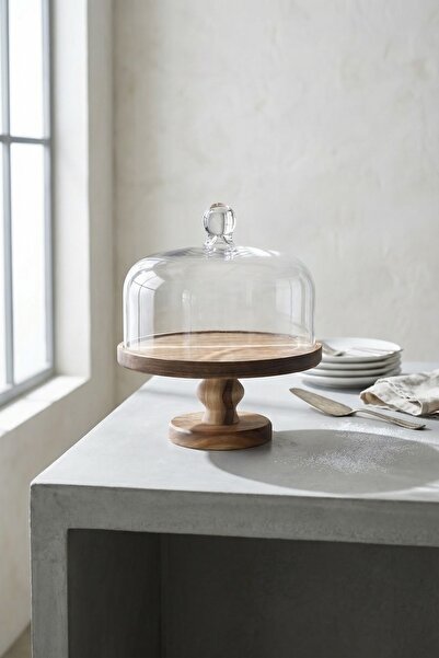 ACAR Arlina Acacia Wood Cake Stand - 27 cm