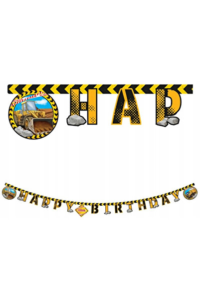 Procos Construction Vehicles Decorative Garland, Happy Birthday Sign FS, 200 ...