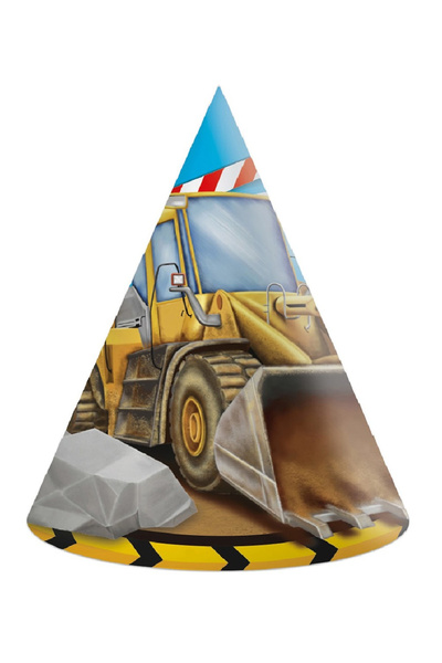 Procos Σετ 6 κρανών για πάρτι, εξοπλισμός κατασκευών, 16 cm κίτρινο