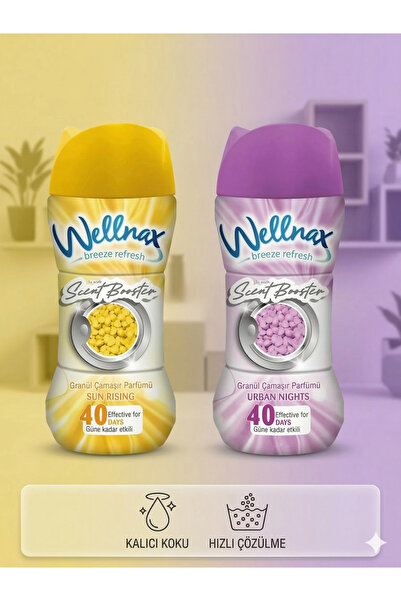 Wellnax Granül Çamaşır Parfümü ve Yumuşatıcısı SunRising - Urban Nights 2 li ...