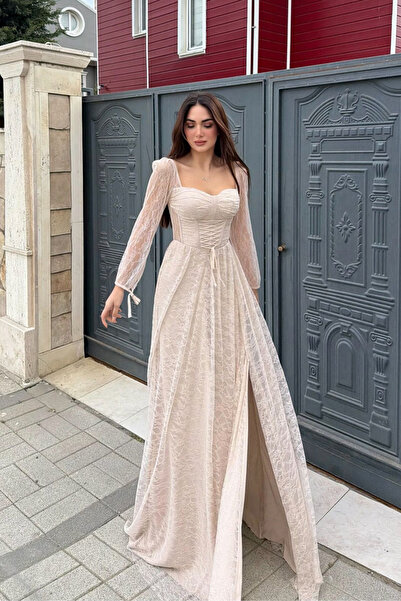 Sindimoda فستان سهرة بتفاصيل ربط من الجبرو مارلو 1203