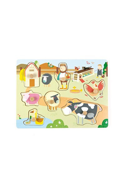 ANDREU TOYS Ξύλινο ένθετο παζλ Farm, 7 τεμάχια Πολύχρωμο