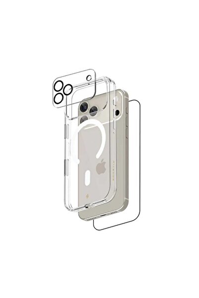 SMARTIX جراب مغناطيسي شفاف لهاتف iPhone 17 Pro Max + زجاج + زجاج شفاف للكاميرا