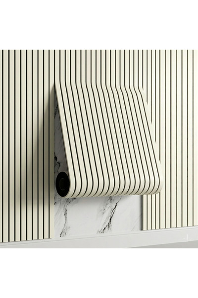 Teno 3D slat panel, wood look, self-adhesive, waterproof, easy install, 60×30...