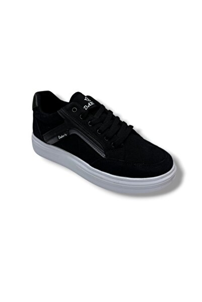 Dakırs 2298-26 Durable Textile Anatomical Lace-Up Men's Sneakers Black White