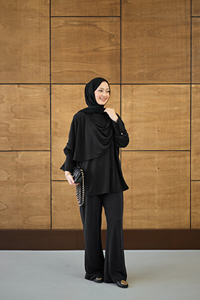 LOCCO Women's Side Button Detailed Suit Black