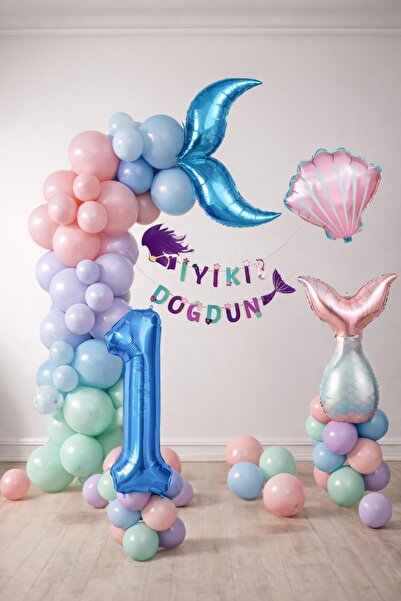 Patladı Gitti Set de decorațiuni cu baloane pentru ziua de naștere de 1 an cu...
