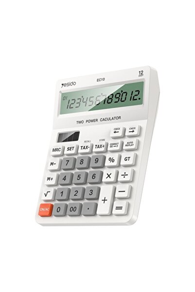 Yesido Calculator de birou, afișaj LCD cu 12 cifre, funcții TAX și cec, sursă...