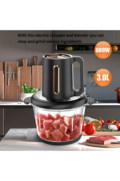 Sumkyle Electric Meat Grinder, Food Chopper 3L Stainless Steel Bowl Copper Mo...