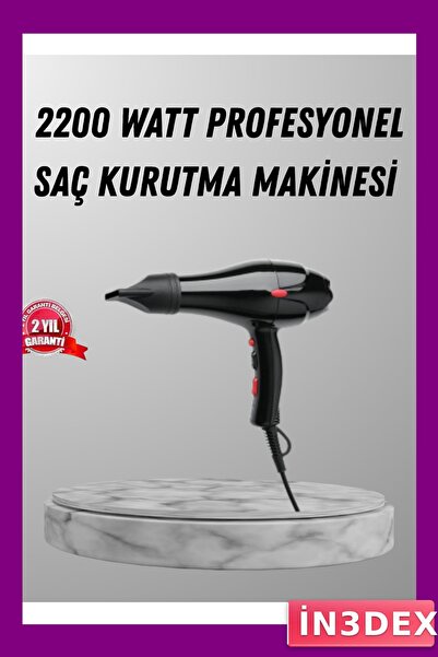 İN3DEX Professional Ac Motor Hair Dryer Hot Cold Blow