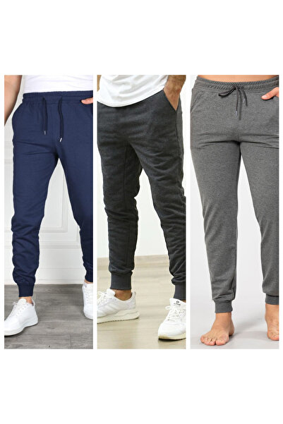 GOLSREY 3-Piece Men's Ribbed Leg Relaxed Fit Sweatpants (Regenerated Fabric)
