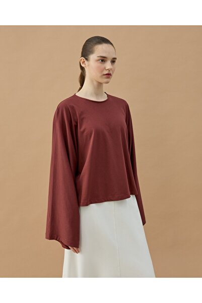 Aybikestil Süprem Crop Pelerin Bluz Terra Cotta