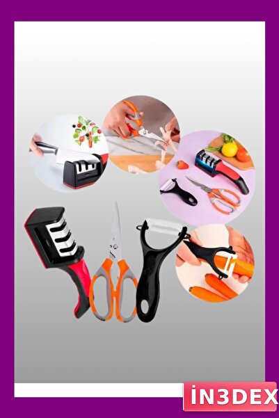 İN3DEX 3-Function Kitchen Scissors Set with Stainless Steel Blades