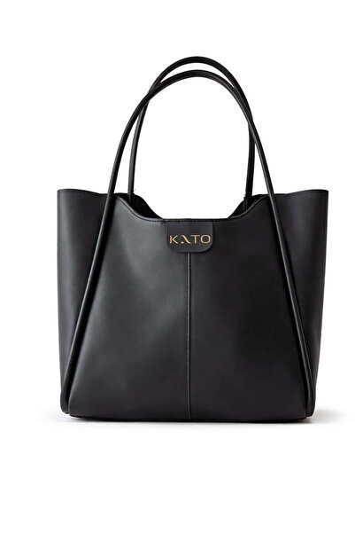 Kato Large Leather Tote Bag for Women with Inner Cosmetic Pouch Minimalist Ev...