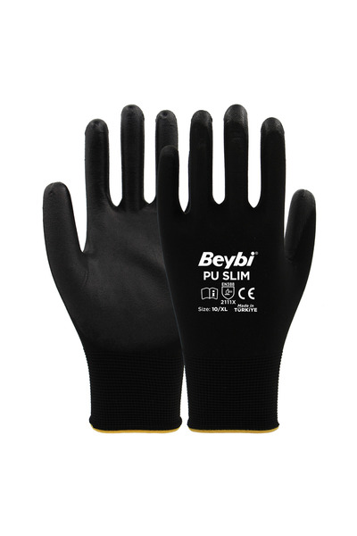 Beybi Pu Slim Polyurethane Coated Polyester Knitted Gloves 12 Pairs