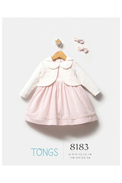 Tongs Baby مجموعة بوليرو لشعر البنات بإبزيم فستان بدون أكمام باودر 8183