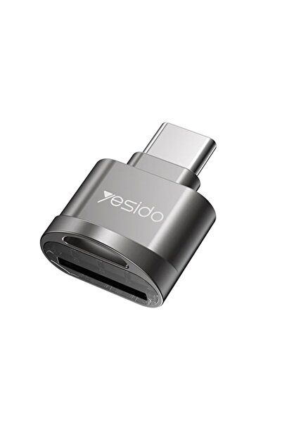 Yesido Card Reader, OTG, Type-C to TF, Zinc Alloy, Grey