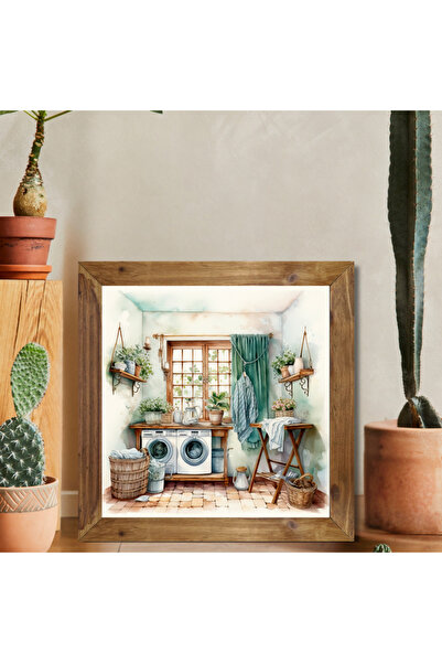 Tuba Decor Mașină de spălat cu cadru din lemn Square Table