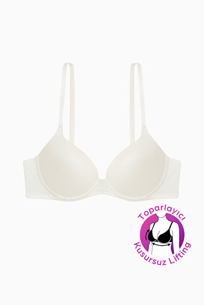 Weweus Mia - Sutien Push Up căptușit, fără cusur - Ecru - 2529