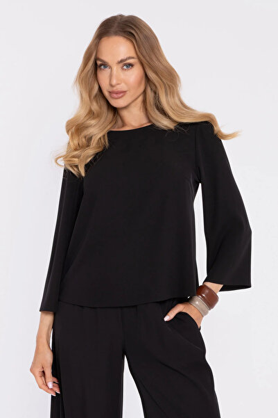 Made of Emotion Elegant blouse with wide sleeves - black