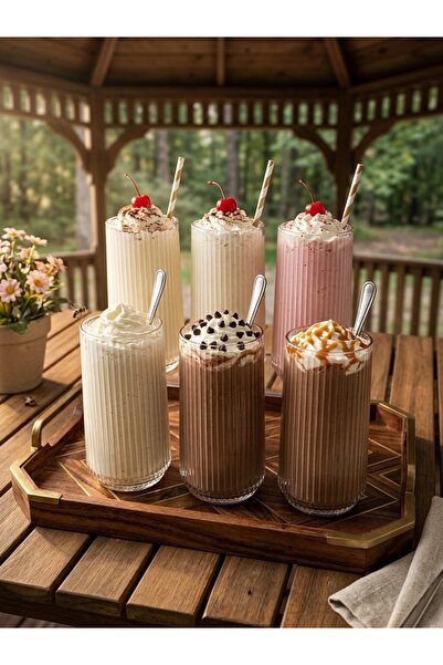 humazeyy 6’lı meşrubat soğuk kahve içeçek bardağı