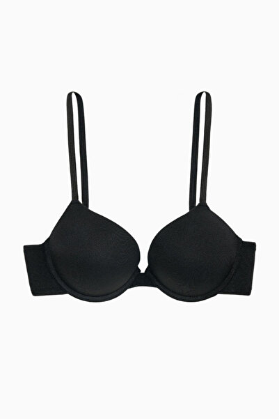 Weweus Andes Micro Bra - Double Push Up, Extra Padded - Basic - 2527 - Black