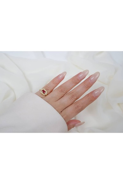 ATELİER TUĞBA خاتم YZK314 عتيق الطراز على شكل مربع قابل للتعديل