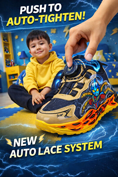 Kid's World Çek Bastır Lace-up-Automatic Lace-up, cu tematică spațială, pentr...