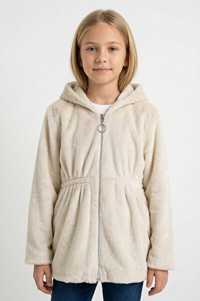 kinderos Palton pentru fete cu glugă cu fermoar - pluș 26K 1870