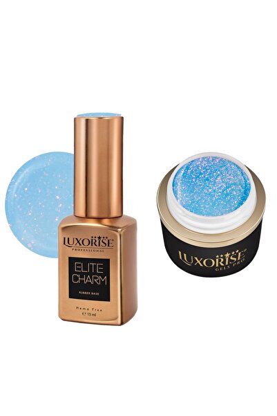 LUXORISE Комплект строителен гел и гумена основа, Ice Cloud -