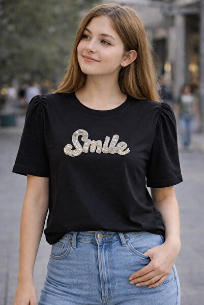 Bebeplus 30696 Tshirt with Stones on the Front Padded Shoulders