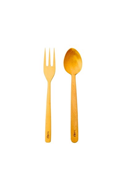 Hakiki Store Kişiye Özel Şimşir Kaşık ve Çatal Seti 30 Cm