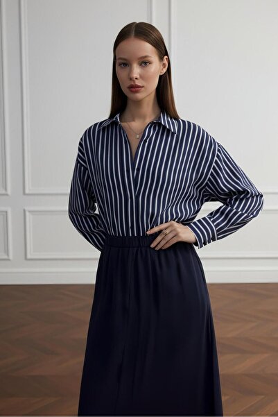 PERA MODA Oversize Striped Modal Shirt