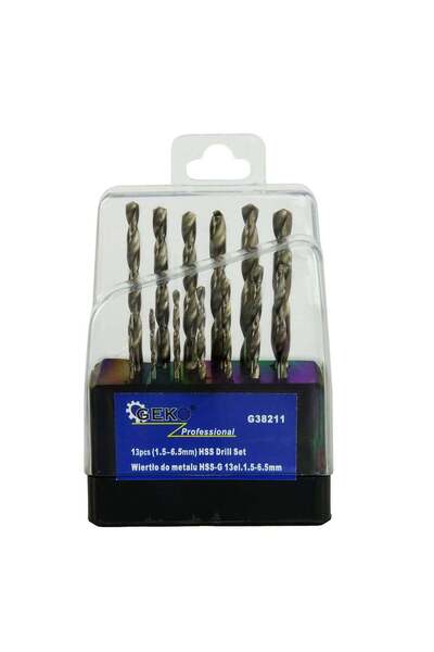 GEKO SET 13 BURGHIE HSS PENTRU METAL, 1.5-6.5 MM – PRINDERE CILINDRICA, VARF ...
