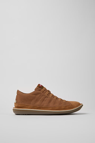 CAMPER Beetle Men's Brown Textile and Nubuck Leather Ankle-Length Shoes