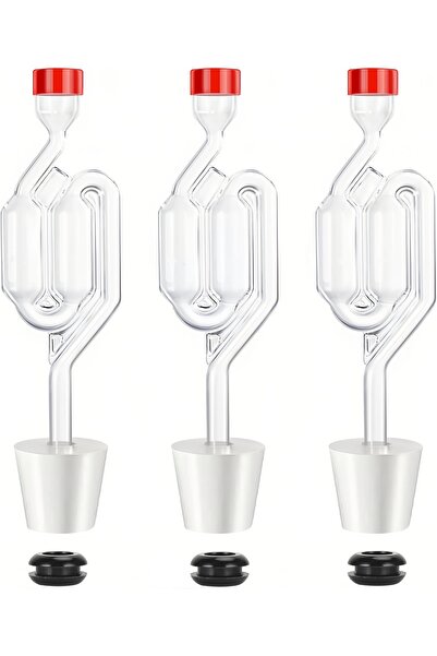 YESMAX 3 Pack Airlock for Pickles with 3 Stoppers Bubble Sealing Valve Airloc...