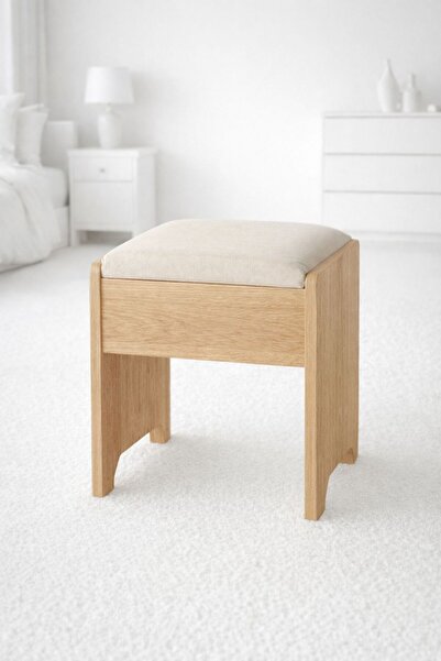 VELORAY MOBİLYA DERİ KAPLAMALI MEŞE PUF & BENCH