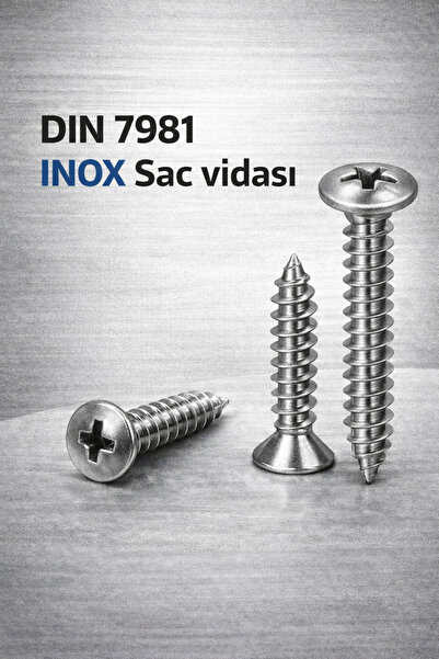 DIN 7981 3.5x25 INOX YSB Sac Vidası 100 Adet