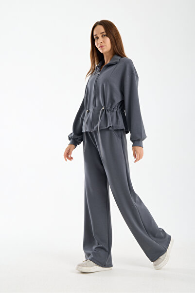 aselon Women's Waist Cinching Detail m Modal Fabric B Wide-Leg Wide Leg Track...