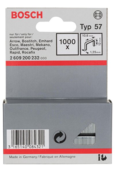 Bosch Staple Wire Type 57 10.6X1.25X12Mm 1000 Pieces