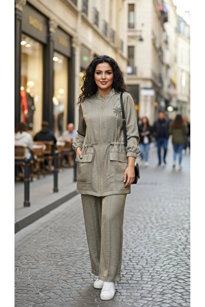 Nuss 1032 Floral Beaded Embroidered Trouser Suit - Küf