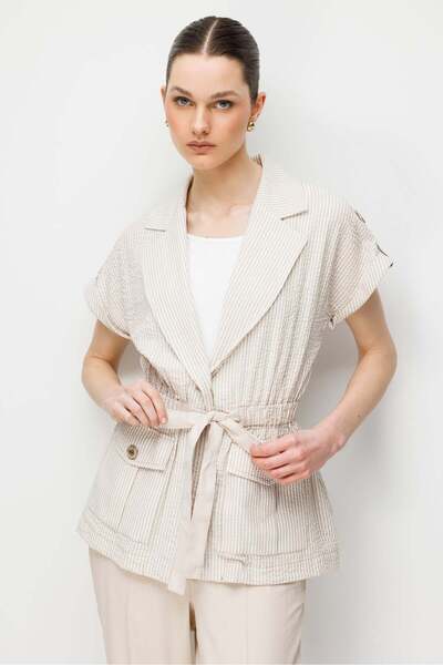 Moda İlgi Modailgi Apoletli Duble Kol Beli Büzgülü Torba Cep İkili Takım - 40...