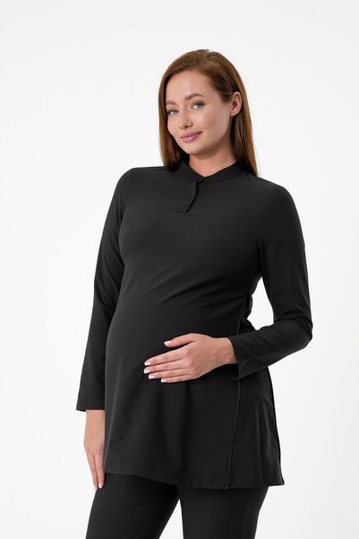 almesta Premium PUCCA Hamile Cerrahi Üst Uzun Kol - Siyah