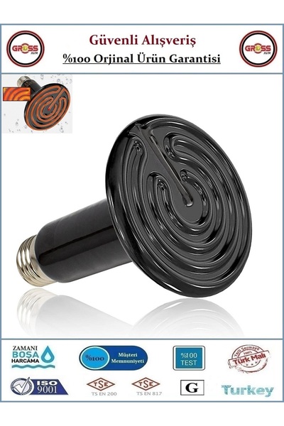 şavk Seramik Isıtıcı Ampul - Kümes Hayvanları İçin İnfrared Kızılötesi Isıtıc...