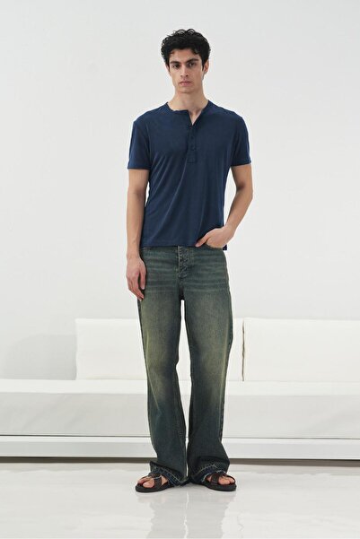 GIESTO Μπλουζάκι σκούρο μπλε με μισό σχέδιο/μοτίβο