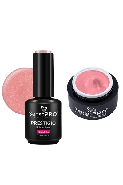 SensoPRO Milano Construction Gel and Rubber Base Set, Rosé Glow -